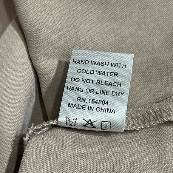 By Blush - Shimmering Cream Colored Ruched Wrap Midi Dress, NWT, Size Large - Picture 9 of 11